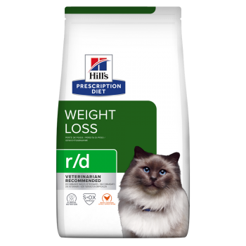 HILL’S Prescription Diet r/d Wheight Loss, Pui, dietă veterinară pisici, hrană uscată, metabolism (obezitate si diabet), 1.5kg (obezitate