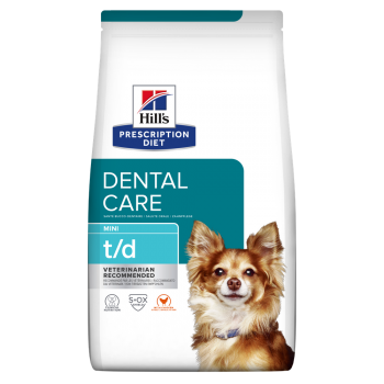 HILL’S Prescription Diet t/d Dental Care Mini, Pui, dietă veterinară câini, hrană uscată, sensibilități dentare, 3kg 3kg imagine 2022