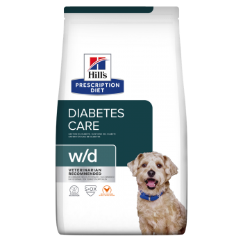 HILL'S Prescription Diet w/d Diabetes Care, Pui, dietă veterinară câini, hrană uscată, metabolism (diabet), 1.5kg