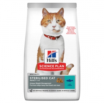 HILL’S SCIENCE PLAN Adult Sterilised, Ton, hrană uscată pisici sterilizate, 1.5kg 1.5kg imagine 2022