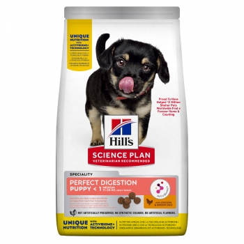 HILL’S Science Plan Perfect Digestion Puppy M, hrană uscată câini junior, sistem digestiv, 2.5kg 2.5kg imagine 2022