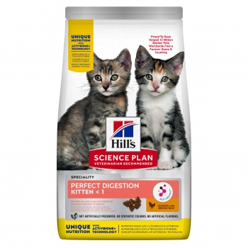 HILL’S Science Plan Perfect Digestion Kitten, hrană uscată pisici junior, sistem digestiv, 300g 300g imagine 2022