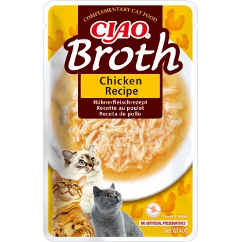 INABA Ciao Broth , Pui, plic hrană umedă fără cereale pisici, (în supă), 40g (în imagine 2022