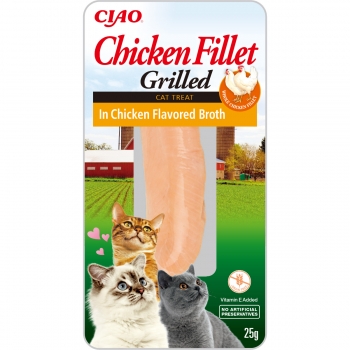 Inaba ciao grilled fillet, pui, plic recompense fără cereale pisici, (în sos), 25g