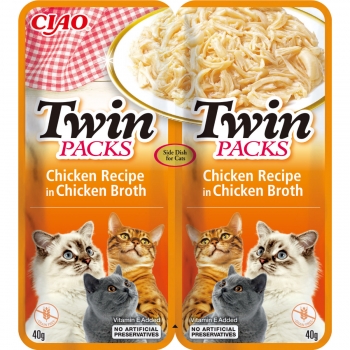 INABA Ciao Twin Packs, Pui, plic hrană umedă fără cereale pisici, (topping), 80g 80g