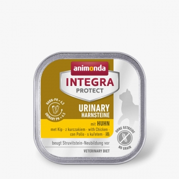INTEGRA PROTECT Urinary Struvite, Pui, dietă veterinară, tăviță hrană umedă fără cereale pisici, sistem urinar, (în aspic), 100g (în