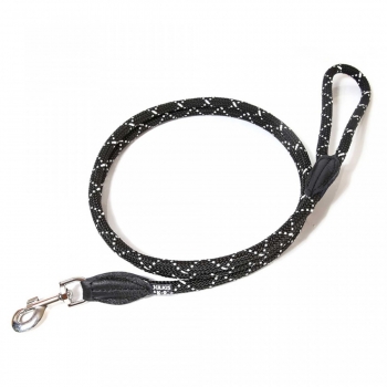 JULIUS-K9 IDC Rope, lesă cordelină reflectorizantă cu mâner câini, nylon, șnur, 12mm x 1.2m, negru 1.2m imagine 2022