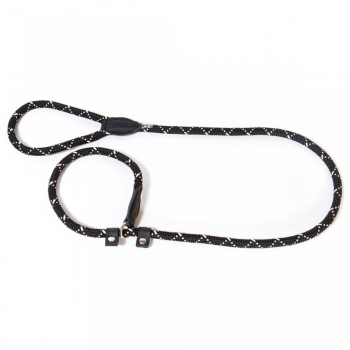 JULIUS-K9 IDC Rope, lesă cordelină reflectorizantă cu zgardă reglabilă câini, nylon, șnur, 12mm x 2m, negru 12mm imagine 2022
