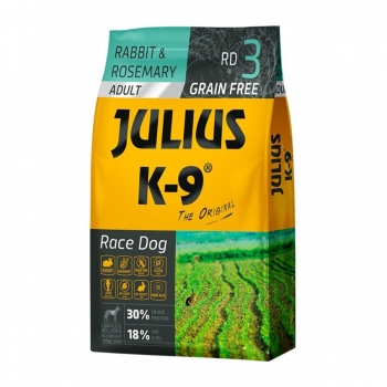 JULIUS-K9 Race Dog Adult, Iepure cu Rozmarin, hrană uscată fără cereale câini activi, 10kg JULIUS-K9 imagine 2022