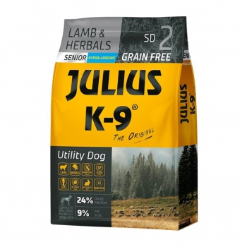 Julius-k9 utility dog senior, miel cu ierburi, hrană uscată fără cereale câini senior, 10kg