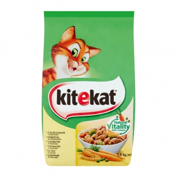 KITEKAT, Pasăre și legume, hrană uscată pisici, 1.8kg Kitekat imagine 2022