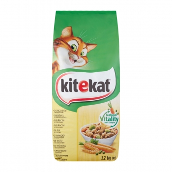 KITEKAT, Pasăre și legume, hrană uscată pisici, 12kg Kitekat imagine 2022