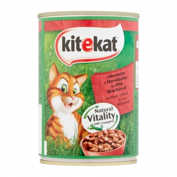 KITEKAT, Vită, pachet economic conservă hrană umedă pisici, 400g x 6 Kitekat imagine 2022