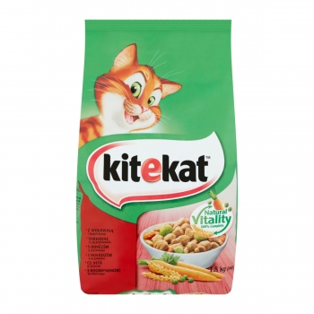 KITEKAT, Vită și legume, hrană uscată pisici, 1.8kg Kitekat imagine 2022