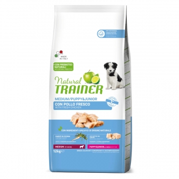 NATURAL TRAINER Medium Puppy&Junior, M-XL, Pui, hrană uscată câini junior, 12kg 12kg imagine 2022
