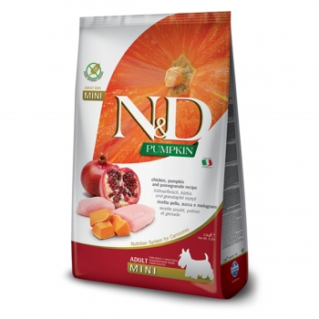 N&D Pumpkin Adult Mini, XS-S, Pui și Rodie, hrană uscată fără cereale câini, 7kg 7kg