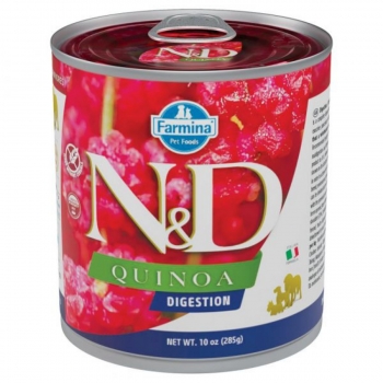N&D Quinoa Digestive, XS-XL, Miel și Pește, conservă hrană umedă fără cereale câini, sistem digestiv, (în sos), 285g (în imagine 2022