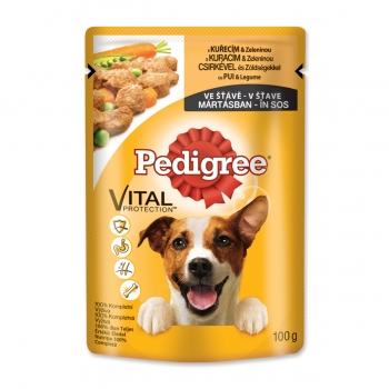PEDIGREE Vital Protection Adult, Pui, pachet economic plic hrană umedă câini, (în sos), 100g x 30