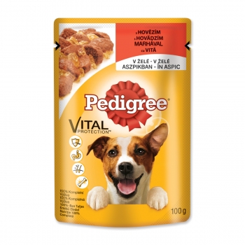 PEDIGREE Vital Protection Adult, Vită, pachet economic plic hrană umedă câini, (în aspic), 100g x 30