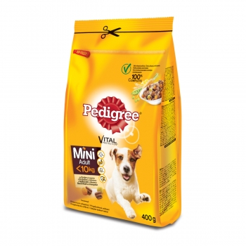 PEDIGREE Vital Protection Mini Adult, Pui și Legume, hrană uscată câini, 400g PEDIGREE
