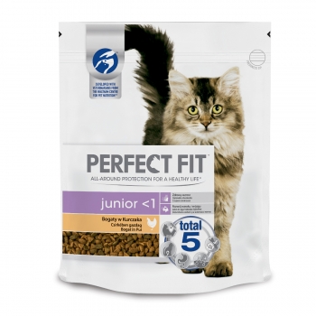 PERFECT FIT Cat Junior, Pui, hrană uscată pisici junior, 750g 750g imagine 2022