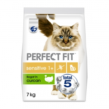 PERFECT FIT Cat Sensitive, Curcan, pachet economic hrană uscată pisici, sensibilitati digestive, 7kg x 2 pentruanimale.ro