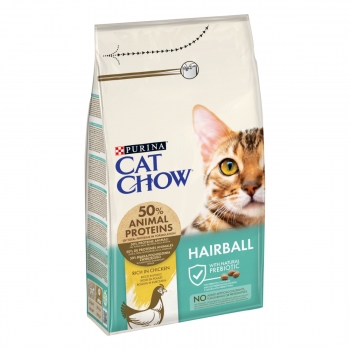 PURINA Cat Chow Hairball Control, Pui, pachet economic hrană uscată pentru pisici, limitarea ghemurilor de blană, 1.5kg x 2 pentruanimale.ro
