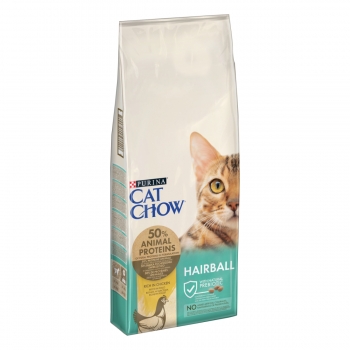 PURINA Cat Chow Hairball Control, Pui, hrană uscată pentru pisici, limitarea ghemurilor de blană, 15kg 15kg imagine 2022