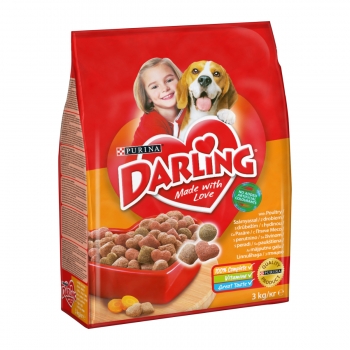 PURINA Darling Adult, Pasăre cu Legume, hrană uscată pentru câini, 3kg Darling imagine 2022