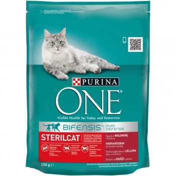 PURINA One Sterilcat, Vită cu Grâu, hrană uscată pisici sterilizate, 200g pentruanimale.ro