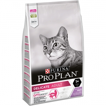 PURINA Pro Plan Delicate OptiDigest Adult, Curcan, pachet economic hrană uscată pisici, sensibiltăți digestive, 10kg x 2