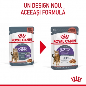 Royal canin feline care nutrition appetite control care, plic hrană umedă pisici, managementul greutății, (în sos), 85g
