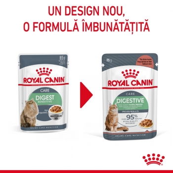 ROYAL CANIN Feline Care Nutrition Digestive Care, plic hrană umedă pisici, confort digestiv, (în sos), 85g