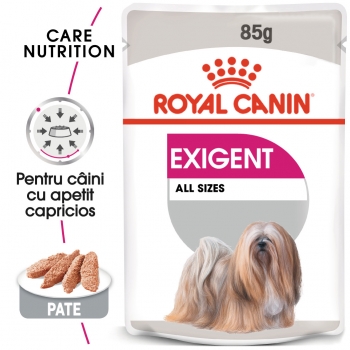 Royal Canin Exigent Adult, plic hrană umedă câini, apetit capricios, (pate), 85g