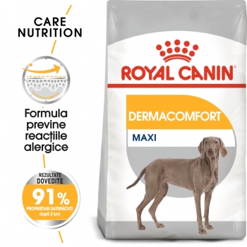 ROYAL CANIN Maxi Dermacomfort, hrană uscată câini, prevenirea iritațiilor pielii, 12kg 12kg imagine 2022