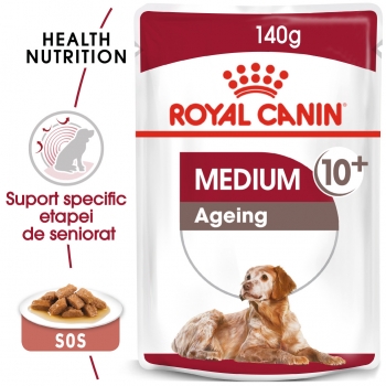 Royal Canin Medium Ageing, plic hrană umedă câini senior, (în sos), 140g (plic) imagine 2022