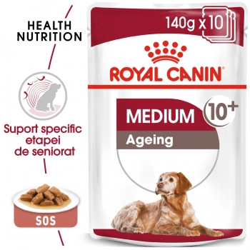 Royal Canin Medium Ageing, bax hrană umedă câini senior, (în sos), 140g x 10 (în imagine 2022