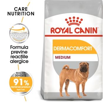 ROYAL CANIN Medium Dermacomfort, hrană uscată câini, prevenirea iritațiilor pielii, 12kg 12kg imagine 2022