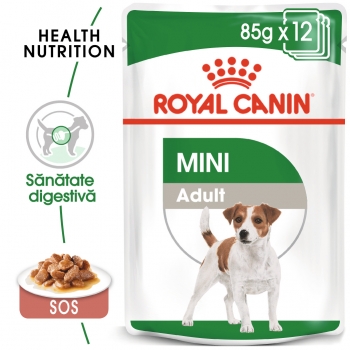 Royal Canin Mini Adult, bax hrană umedă câini, (în sos), 85g x 12 (în imagine 2022