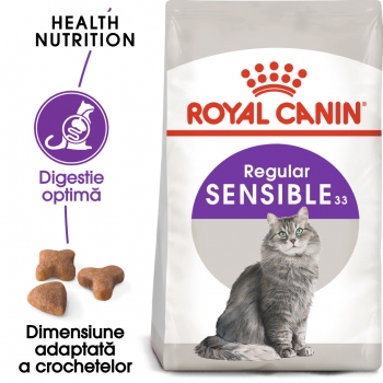 Royal Canin Sensible Adult, hrană uscată pisici, digestie optimă, 10kg 10kg imagine 2022