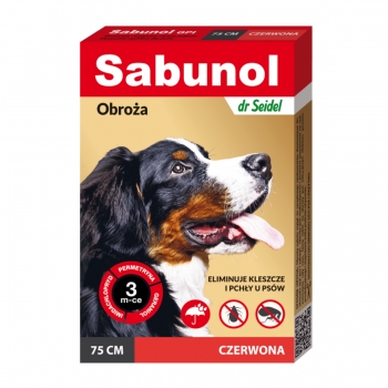 SABUNOL GPI, deparazitare externă câini, zgardă, L-XL(25 – 50kg), 75 cm, roșu, 3 luni x 1buc 1buc imagine 2022