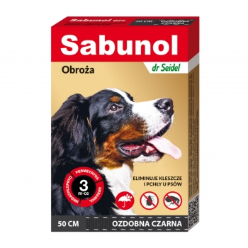 SABUNOL GPI, deparazitare externă câini, zgardă, M(10 – 25kg), 50 cm, negru, 1buc 1buc imagine 2022