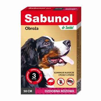 SABUNOL GPI, deparazitare externă câini, zgardă, M(10 – 25kg), 50 cm, roz, 1buc 1buc imagine 2022