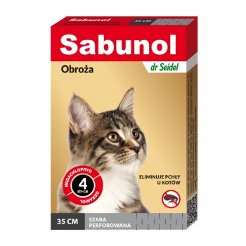 SABUNOL, deparazitare externă pisici, zgardă, 35 cm, gri, 1buc 1buc imagine 2022