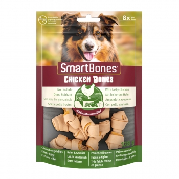 SMARTBONES Classics Chicken Bones Mini, recompense câini, Oase aromate Pui, 8buc 8buc