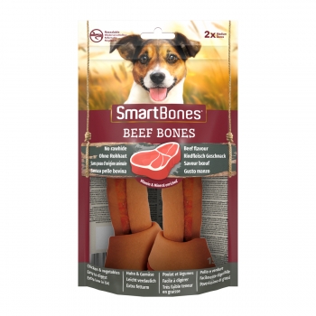 SMARTBONES Flavours Beef Bones Medium, recompense câini, Oase aromate Vita, 2buc (2buc) imagine 2022