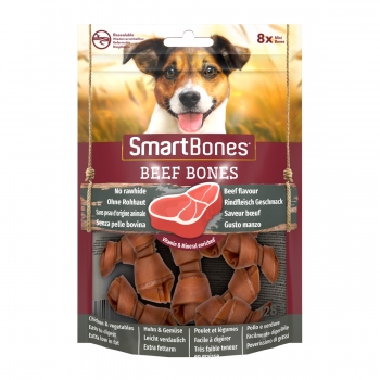 SMARTBONES Flavours Beef Bones Mini, recompense câini, Oase aromate Vita, 8buc pentruanimale.ro imagine 2022