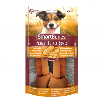 SMARTBONES Flavours Peanut Butter Bones Medium, recompense câini, Oase aromate Unt de Arahide, 2buc pentruanimale.ro imagine 2022