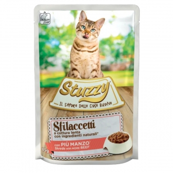 STUZZY Shreds, Vită, plic hrană umedă pisici, (în sos), 85g (în imagine 2022