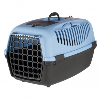 TRIXIE Capri 3, cușcă transport câini și pisici, XS-S(max. 12kg), plastic, deschidere frontală, gri și albastru, 40 x 38 x 61 cm 12kg